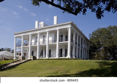 Stock photo of Natchez plantation home located on Mississippi River. An antebellum home