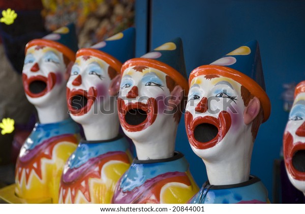 Stock Photo Row Plastic Clown Heads Stock Photo (Edit Now) 20844001