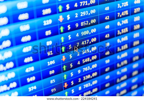 Stock Share Prices Data Analyzing Forex Stock Photo Edit Now 224184241 - 