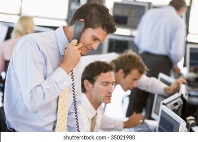 Stock Trader On The Phone