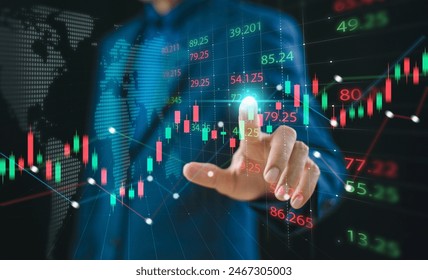 Stock trading market service concept. Business finance investment growth. Forex trader stock market safety security risk screen. Data protection broker account currency exchange economy technology  - Powered by Shutterstock