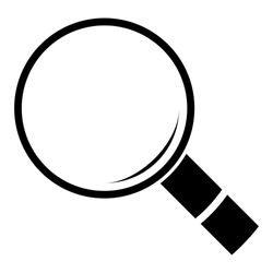 Magnifier - black icon on white background Vector Image