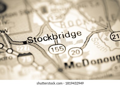 Stockbridge. Georgia. USA On A Map