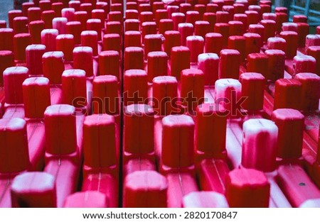 Stocked delineators in a construction side
