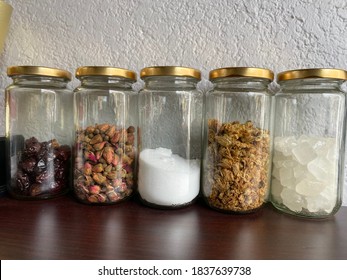 Stocked Kitchen Pantry With Food