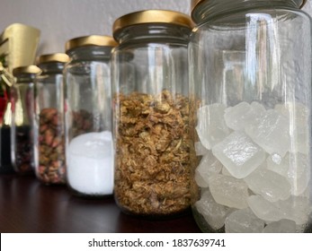 Stocked Kitchen Pantry With Food