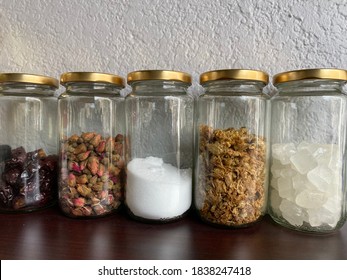 Stocked Kitchen Pantry With Food