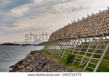 Similar – Image, Stock Photo Iceland Fish drying rack