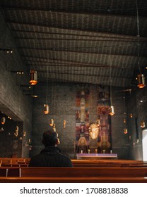 Stockholholm, Sweden - 2 April 2019. St. Mark's Church In Bjorkhagen Was Created In 1960 By The Architect Sigurd Lewerentz