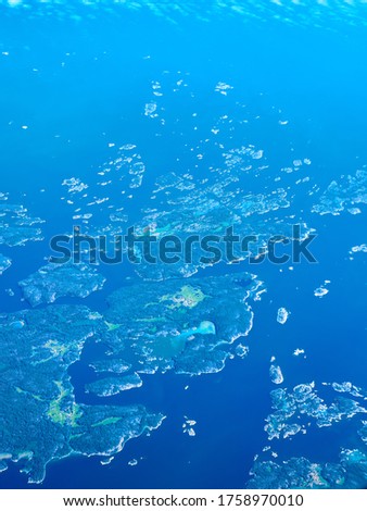 Similar – Luftaufnahme von Felsen an der Küste der Costa Brava, Spanien.