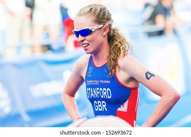 STOCKHOLM - AUG, 24: Non Stanford (GBR) The Bronze Medalist After The Finish Line In The Womens ITU World Triathlon Series Event Aug 24, 2013 In Stockholm, Sweden