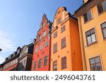 Stockholm city landmarks in Sweden. Stortorget square architecture in the Old Town.