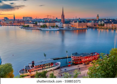 Stockholm. Cityscape image of Stockholm, Sweden during twilight blue hour.