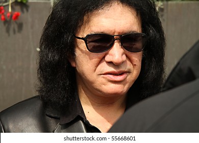 STOCKHOLM - JUNE 9: Musician Gene Simmons Before Concert In Stockholm, June 9, 2010.