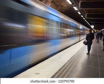 Stockholm Metro Train Station