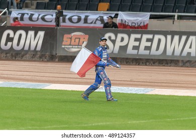 STOCKHOLM - SEPT 24, 2016: Bartosz Zmarzlik After The Presentation At Stockholm FIM Speedway Grand Prix At Friends Arena In Stockholm.