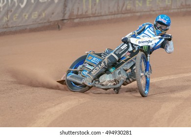 STOCKHOLM - SEPT 24, 2016: Detail Of Jason Doyle (AUS) At Stockholm FIM Speedway Grand Prix At Friends Arena In Stockholm.