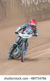 STOCKHOLM - SEPT 24, 2016: Jason Doyle Heat Winner At Stockholm FIM Speedway Grand Prix At Friends Arena In Stockholm.