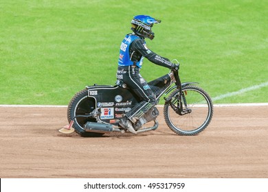 STOCKHOLM - SEPT 24, 2016: Tai Woffinden (GBR) Before The Start At Stockholm FIM Speedway Grand Prix At Friends Arena In Stockholm.