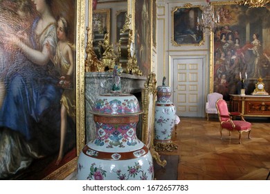 Stockholm, Sweden - 07/10/2019: Interior Of Drottningholm Castle, Residence Of The Swedish Royal Family