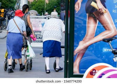 STOCKHOLM, SWEDEN Aug 15, 2019 Street photo juxtaposition of legs.