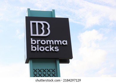 Stockholm, Sweden - August 16, 2021: Close-up View Of The Shopping Centre Bromma Blocks In The Bromma District.