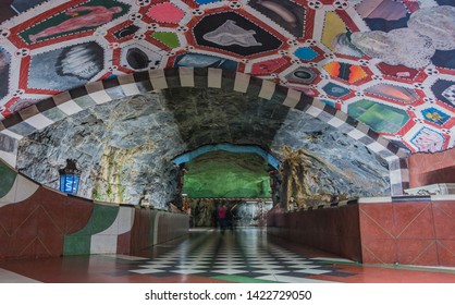 Stockholm, Sweden - August, 2018: A Picture Of The Kungsträdgården Subway Station.