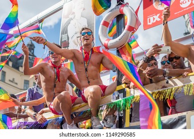 STOCKHOLM, SWEDEN - AUGUST 4, 2018: Stockholm Pride Parade during Europride 2018 attracted approximately 45000 participants and half a million spectators.