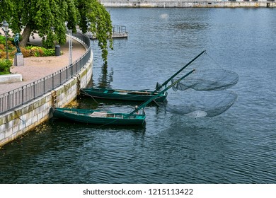 Stockholm, Sweden, Boat Nets For Catching Small Fish