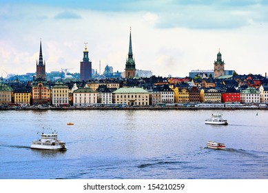 Stockholm, Sweden Cityscape From The Port.