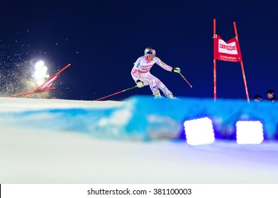 STOCKHOLM, SWEDEN - FEB 23, 2016: Lindsey Vonn (USA) In Action At FIS SKI WORLD CUP