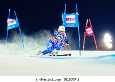 STOCKHOLM, SWEDEN - FEB 23, 2016: Petra Vlhova (SVK) At FIS SKI WORLD CUP