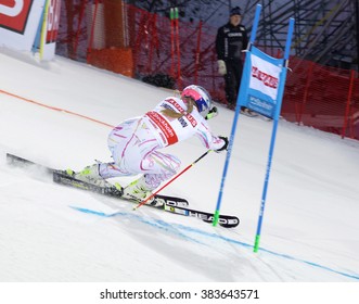 STOCKHOLM, SWEDEN - FEB 23, 2016: Lindsey Vonn (USA) Skiing At The FIS Alpine Ski World Cup - Men's And Woman's City Event February 23, 2016, Stockholm, Sweden