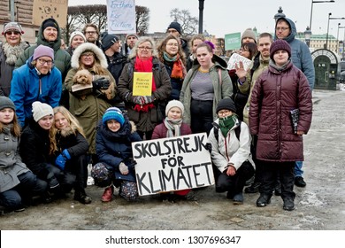 STOCKHOLM, SWEDEN - FEBRUARY 08, 2019: Greta Thunberg Climate Activist. School Strike On Fridays.