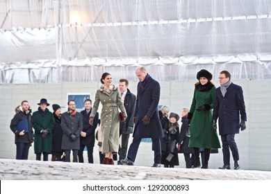 STOCKHOLM, SWEDEN - JANUARY 30, 2018: Catherine, Duchess Of Cambridge, 
Prince William, Duke Of Cambridge Victoria, Crown Princess Of Sweden
Prince Daniel, Duke Of Västergötland
In Stockholm.
