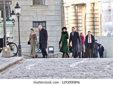 STOCKHOLM, SWEDEN - JANUARY 30, 2018: Catherine, Duchess Of Cambridge, 
Prince William, Duke Of Cambridge Victoria, Crown Princess Of Sweden
Prince Daniel, Duke Of Västergötland
In Stockholm.
