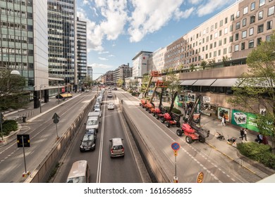 Stockholm, Sweden - July 04 2018: View Over Sveavägen.