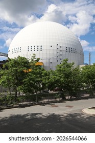 STOCKHOLM, SWEDEN - JUNE 10, 2021: View Of Globen (Avicii Arena) In Stockholm, Sweden