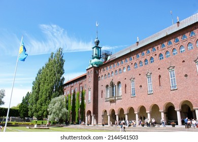 Stockholm, Sweden - June 26, 2019: Exterior Of The Stockholm City Hall On Riddarfjärden Seafront