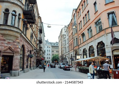 Stockholm, Sweden - June 26, 2019: Norrmalm And Östermalm District, Exterior And Design Of Buildings