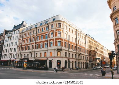 Stockholm, Sweden - June 26, 2019: Norrmalm And Östermalm District, Exterior And Design Of Buildings