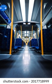 Stockholm, Sweden - June 26th 2021: Modern Looking Stockholm Underground Trains