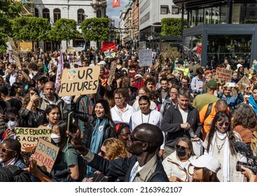STOCKHOLM, SWEDEN - JUNE 3 2022: International Fridays For Future climate activists demonstrating in Stockholm
