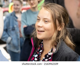 STOCKHOLM, SWEDEN - JUNE 3, 2022: 19-year-old Swedish climate activist Greta Thunberg demonstrating in Stockholm