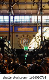 Stockholm, Sweden March 7, 2020 The Interior Of The Newly Renovated Östermalm Saluhall Food Market.