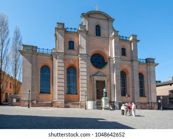 STOCKHOLM, SWEDEN - MAY 1, 2009: Storkyrkan Or Church Of St. Nicholas In The Old Town Of Stockholm. Since The 13th Century The Church Serves As A Venue For Royal Coronations, Weddings And Funerals.