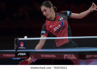 STOCKHOLM, SWEDEN - NOV 18, 2017:  Zhu Yuling (Cina) Against Miyu Kato (Japan), Quarterfinals, Zhu Won