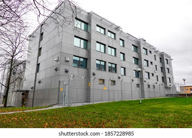 Stockholm, Sweden Nov 19, 2020 The Reinforced Police Headquarters Building In This Primarily Somali And Immigrant Suburb.