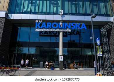 Stockholm, Sweden  Oct 2, 2019 Signs At The  Karolinksa Universitetssjukhuset, Or The Karolinska University Hospital.