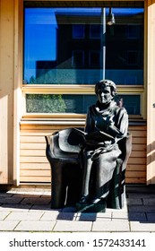 Stockholm, Sweden Oct 30, 2019 A Statue Of Famed Children's Book Author Astrid Lindgren At The Karolinska Hospital.